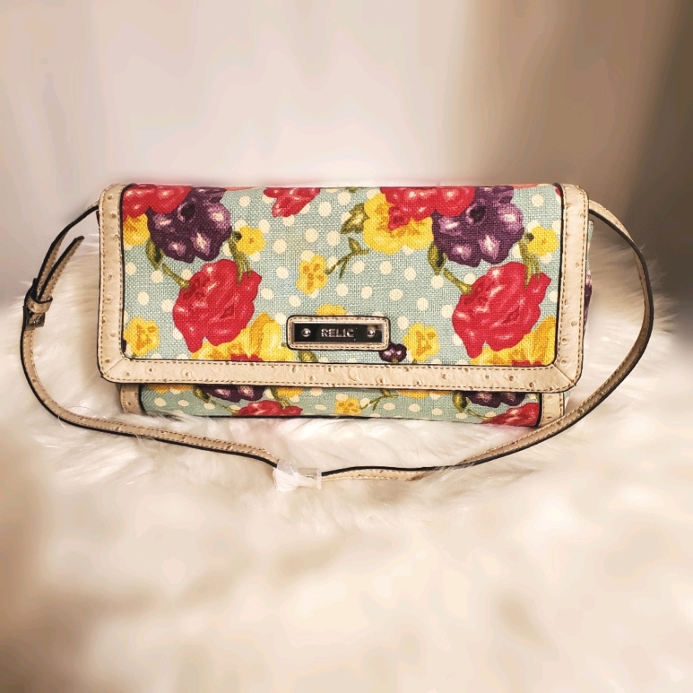 Relic By Fossil Woven Floral Pattern Shoulder Bag - image 1